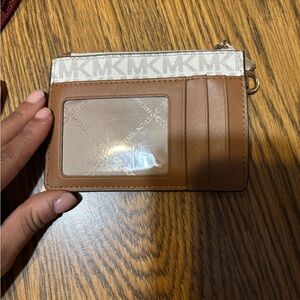 Michael Kors Tan and Cream Card Holder